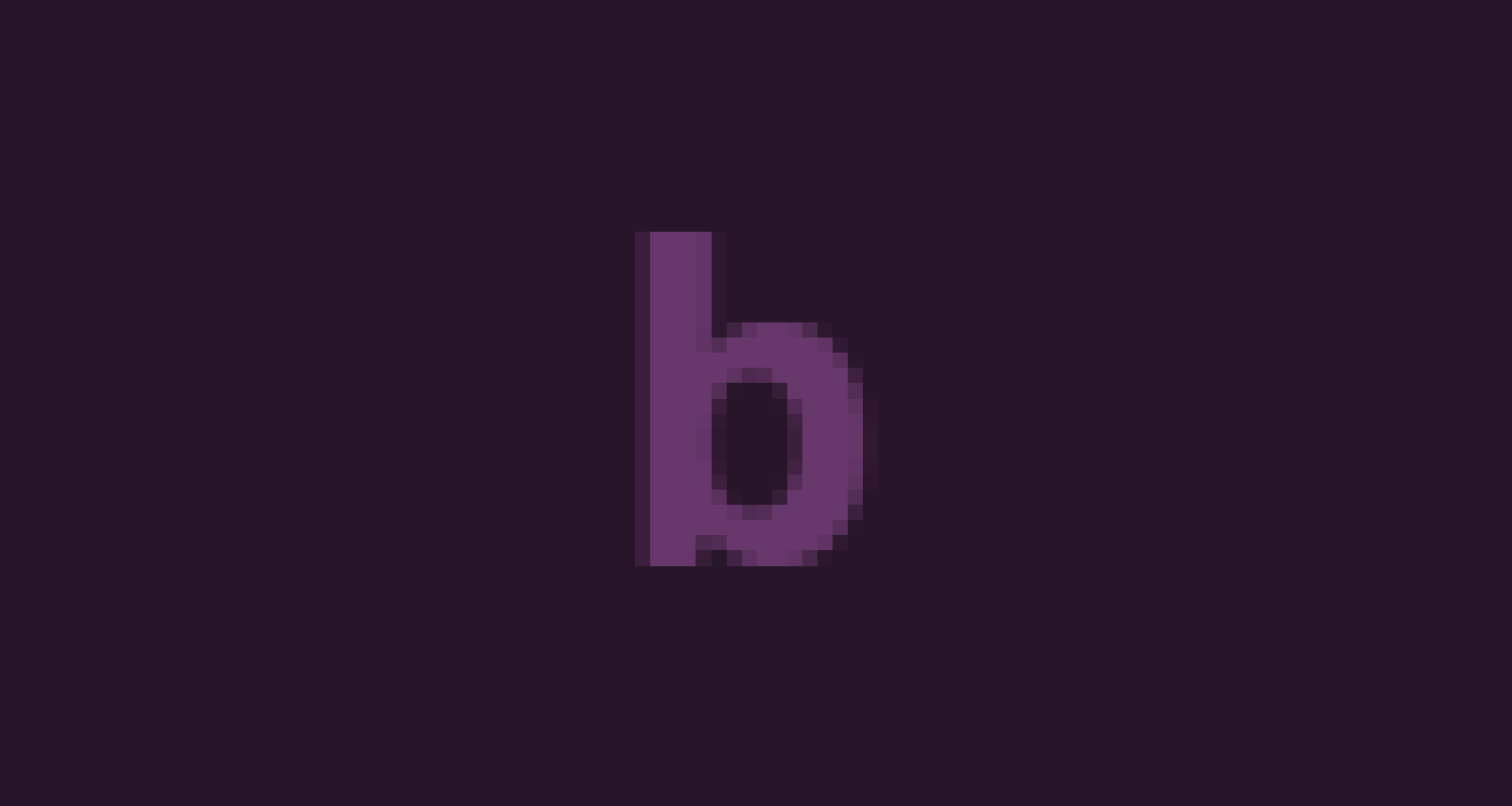 Tinted letter b on a dark background